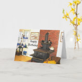 Gezellige houtkachel boerderij kaart (Gele Bloem)