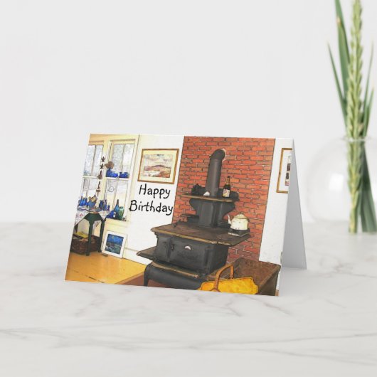 Gezellige houtkachel boerderij kaart (Voorkant)