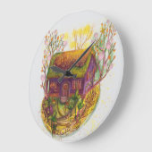 Gezellige huis illustratie grote klok (Hoek)