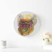 Gezellige huis illustratie grote klok (Huis)