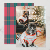 Gezellige huisdierfoto Kerstkaart met Pootjes en K Kaart (Voorkant / Achterkant)