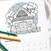 Gezellige huisjes kleur je eigen elk jaar kalender