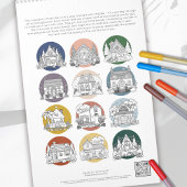 Gezellige huisjes kleur je eigen elk jaar kalender