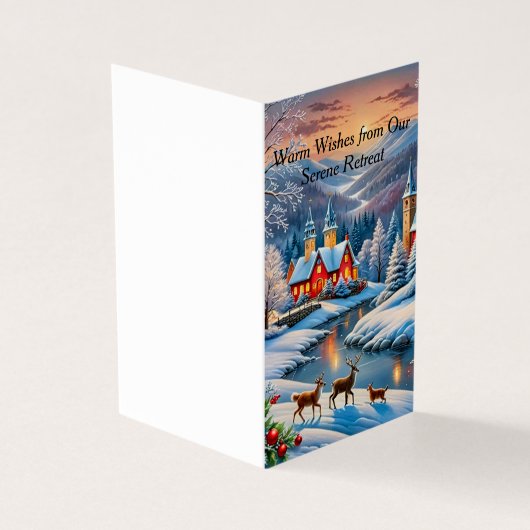 Gezellige huizen in de winter kaart (Buitenkant)