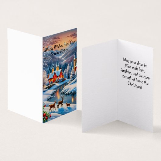 Gezellige huizen in de winter kaart (Binnen en buitenkant)