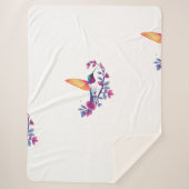 Gezellige Hummingbird en Bloemen Sherpa Deken (Voorkant)