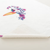 Gezellige Hummingbird en Bloemen Sherpa Deken (3/4)