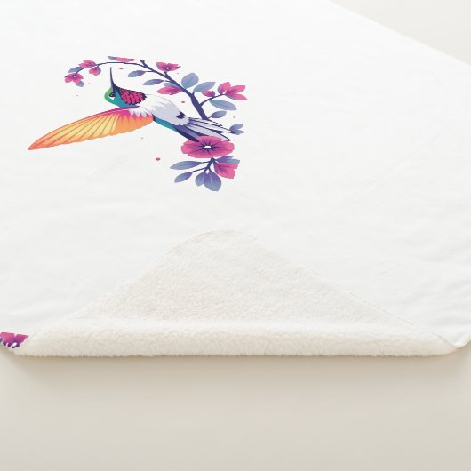 Gezellige Hummingbird en Bloemen Sherpa Deken (3/4)