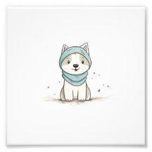 Gezellige Husky Illustratie - Schattige puppy in e