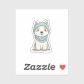 Gezellige Husky Illustration - Aangepaste gesneden Sticker (Vel)
