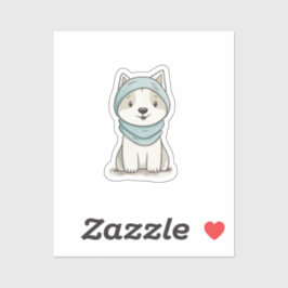 Gezellige Husky Illustration - Aangepaste gesneden Sticker