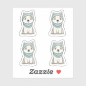Gezellige Husky Illustration - Aangepaste gesneden Sticker (Vel)