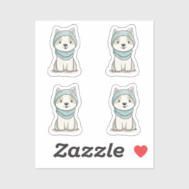 Gezellige Husky Illustration - Aangepaste gesneden Sticker