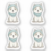 Gezellige Husky Illustration - Aangepaste gesneden Sticker (Voorkant)