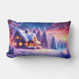 Gezellige hut bij Winter Wonderland Lumbar Pillow Kussen
