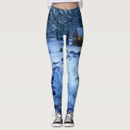 "Gezellige hut in de sneeuw" Leggings
