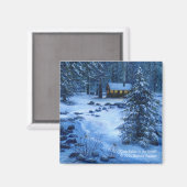 "Gezellige hut in de sneeuw" Magneten (Voorkant / Achterkant)