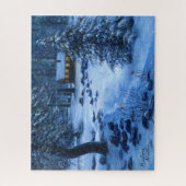 "Gezellige hut in de sneeuw"puzzel Legpuzzel (Verticaal)