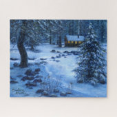 "Gezellige hut in de sneeuw"puzzel Legpuzzel (Horizontaal)