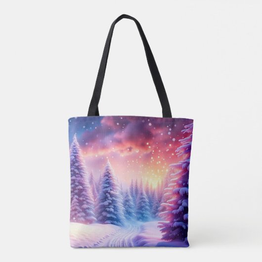 Gezellige hut in Winter Wonderland Tote Bag (Achterkant)