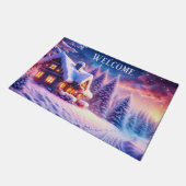 Gezellige hut in Winter Wonderland Welcome Mat (Schuin)