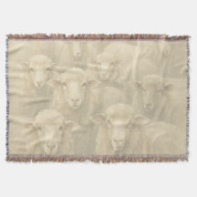 Gezellige Hygge Aquarel Schapen Neutrale Toon Patr