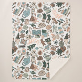 Gezellige Hygge Naadloze Patroon Sherpa Deken (Voorkant)