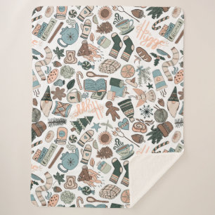 Gezellige Hygge Naadloze Patroon Sherpa Deken