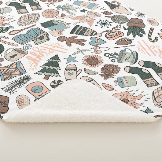 Gezellige Hygge Naadloze Patroon Sherpa Deken (3/4)