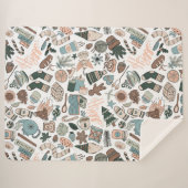 Gezellige Hygge Naadloze Patroon Sherpa Deken (Voorkant (horizontaal))