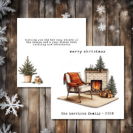 Gezellige Hygge Square Christmas Feestdagenkaart