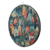 Gezellige Hygge Village Nordic Folk Art Dartbord (Voorkant Rechts)