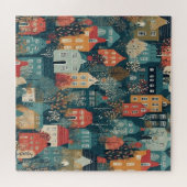 Gezellige Hygge Village Nordic Folk Art Legpuzzel (Horizontaal)