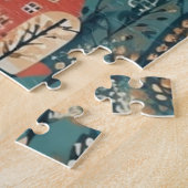 Gezellige Hygge Village Nordic Folk Art Legpuzzel (Zijkant)