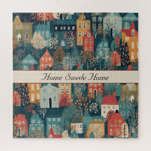 Gezellige Hygge Village Nordic Folk Art Legpuzzel