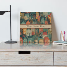 Gezellige Hygge Village Nordic Folk Art, op maat