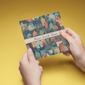 Gezellige Hygge Village Nordic Folk Art, op maat Kaart