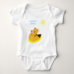 Gezellige introvert kat zonnestraal humor illustra romper