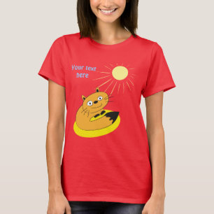 Gezellige introvert kat zonnestraal humor illustra t-shirt
