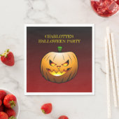 Gezellige Jack o'lantern Halloween pompoen Servet (Insitu)