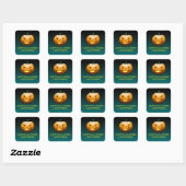 Gezellige Jack o'lantern Halloween Pompoen Vierkante Sticker (Vel)