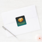 Gezellige Jack o'lantern Halloween Pompoen Vierkante Sticker (Envelop)