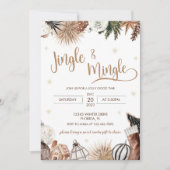 Gezellige Jingle & Mingle Kerstfeest uitnodiging (Voorkant)