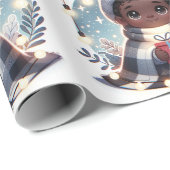 Gezellige jongen in deken- Kerst inpakpapier (Rol Hoek)