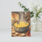 Gezellige Kaasfondue Haard Briefkaart (Staand voorkant)