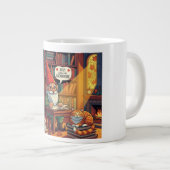 Gezellige kabouter die zijn kabouterwerk doet grote koffiekop (Voorkant rechts)