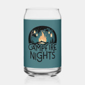 Gezellige kampvuur nachten rustiek outdoor avontuu blikvorm glas (Voorkant)