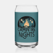 Gezellige kampvuur nachten rustiek outdoor avontuu blikvorm glas (Achterkant)