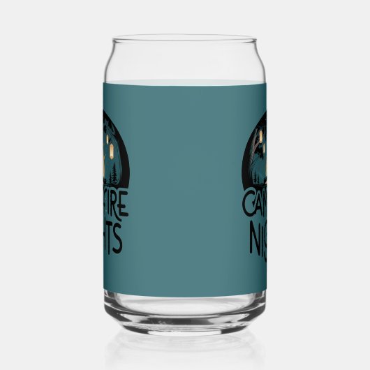 Gezellige kampvuur nachten rustiek outdoor avontuu blikvorm glas (Rechts)