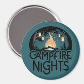 Gezellige kampvuur nachten rustiek outdoor avontuu magneet (Voorkant / Achterkant)